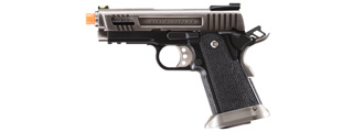 WE-Tech Hi-Capa 3.8 Full Auto Velociraptor Gas Blowback Pistol (Color: Black / Silver)