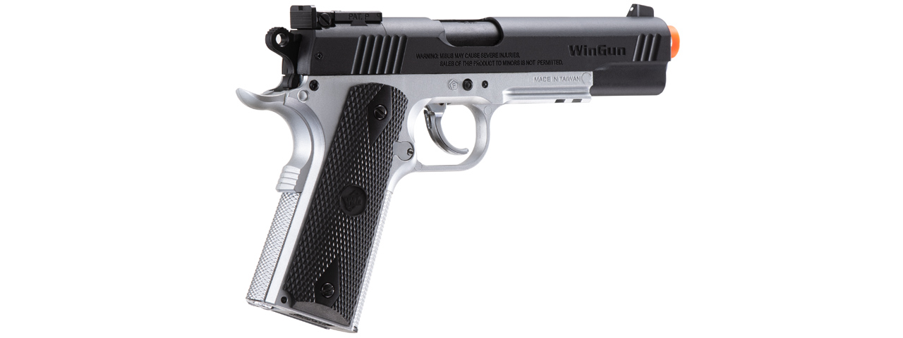 WG Sport 601 1911 Spring Pistol (Color: Silver / Black) - Click Image to Close