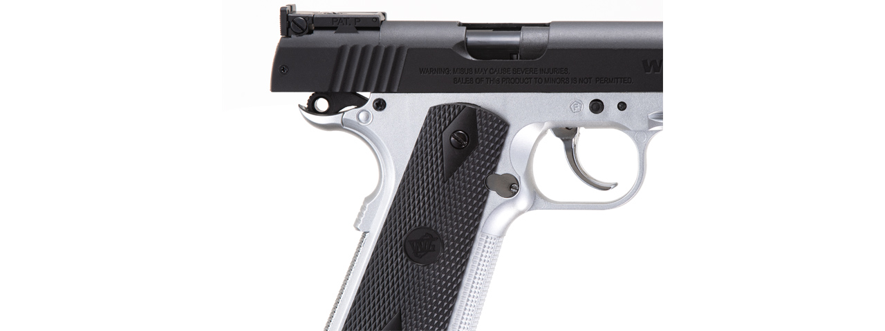 WG Sport 601 1911 Spring Pistol (Color: Silver / Black) - Click Image to Close