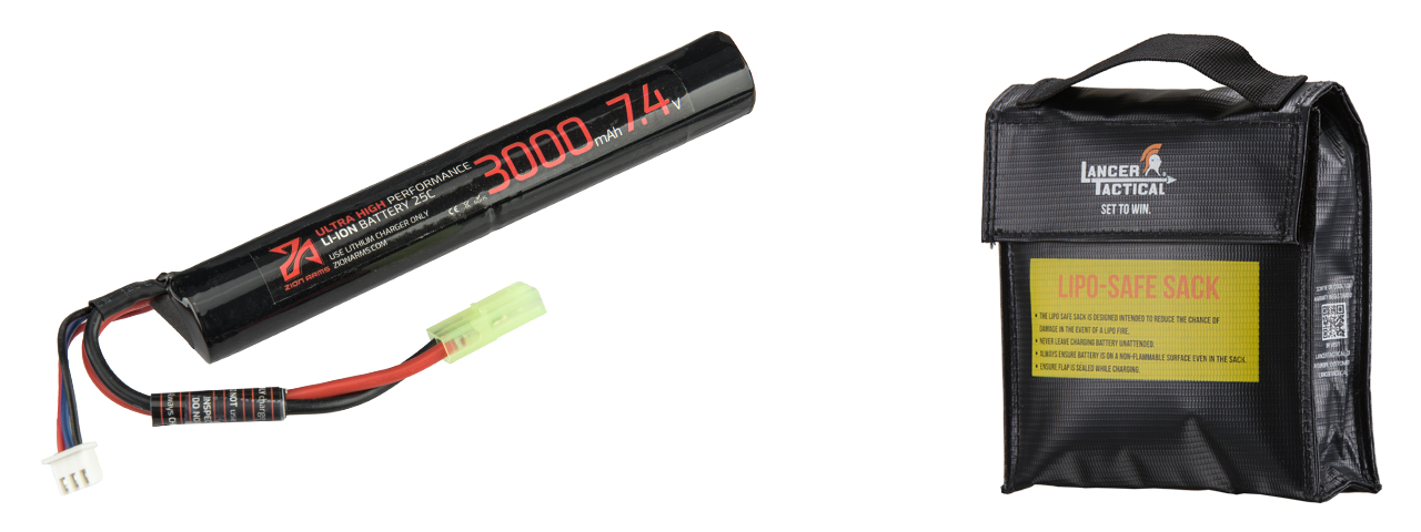 Zion Arms 7.4v 3000mAh Lithium-Ion Stick Type Battery (Tamiya Connector)