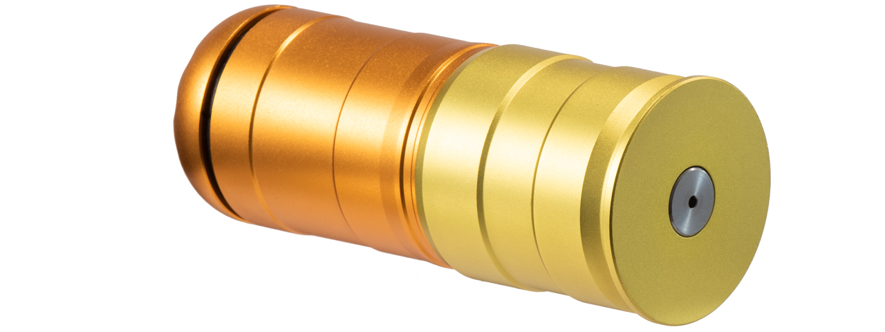 Lancer Tactical 120 Round CNC Aluminum Airsoft 40mm Gas Grenade Shell (Color: Gold) - Click Image to Close