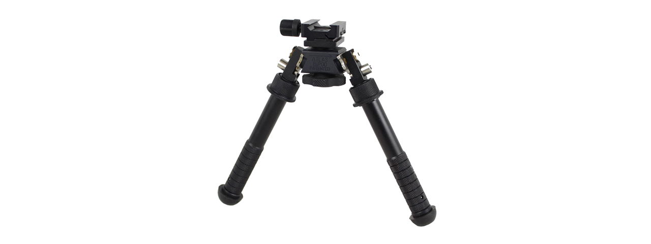 Atlas Custom Works Adjustable Folding Bipod with Pivoting Picatinny Rail Mount (Color: Black) - Click Image to Close