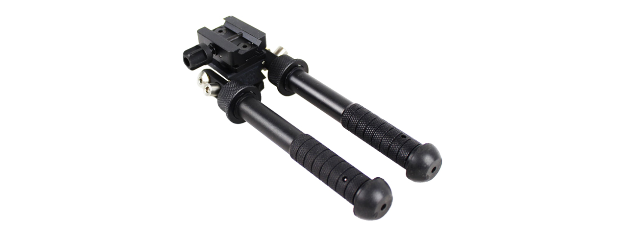Atlas Custom Works Adjustable Folding Bipod with Pivoting Picatinny Rail Mount (Color: Black) - Click Image to Close