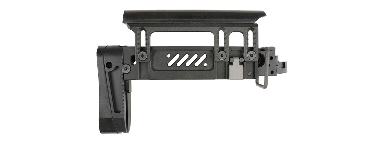 Atlas Custom Works PT-1 AK Side Folding Stock for AK Series Airsoft AEG Rifles (Color: Black) - Click Image to Close
