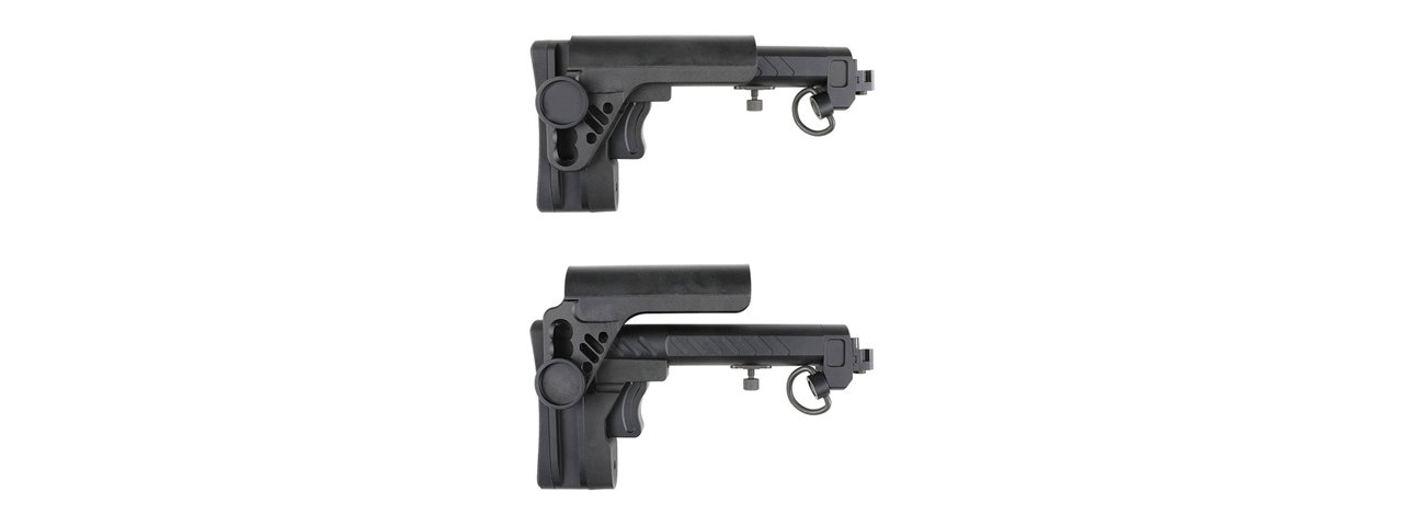 Atlas Custom Works PT-3 AK Telescopic Side Foldable Buttstock for E&L AK Series Airsoft AEGs (Color: Black)