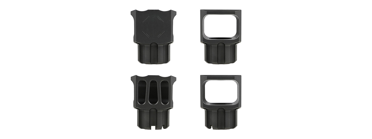 Atlas Custom Works 24mm CW 360 X37 AK Style Muzzle Brake with Blast Shield (Color: Black)