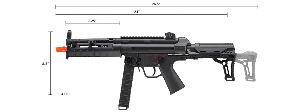 ACW Specter Airsoft SMG AEG (Color: Black) - Click Image to Close