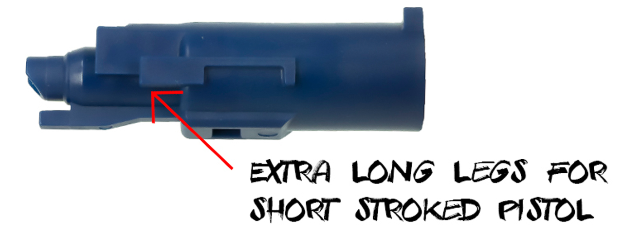 Airsoft Masterpiece EDGE Custom "Long Version" Enhanced Short Stroke High Flow Nozzle for Hi-Capa/1911 (Color: Blue) - Click Image to Close