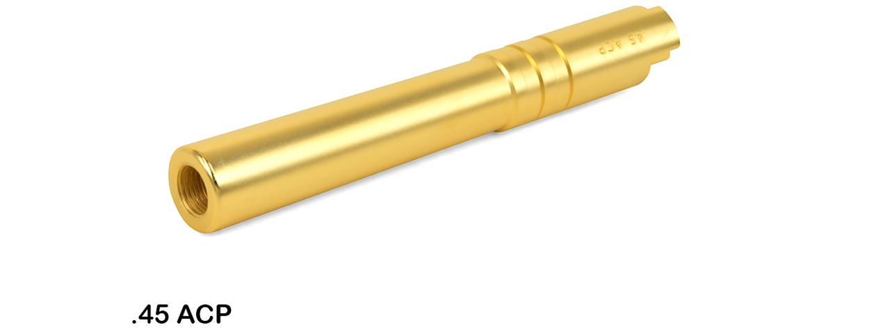 Airsoft Masterpiece .45 ACP Steel Threaded Fixed Outer Barrel for Hi-Capa 5.1 (Color: Gold)