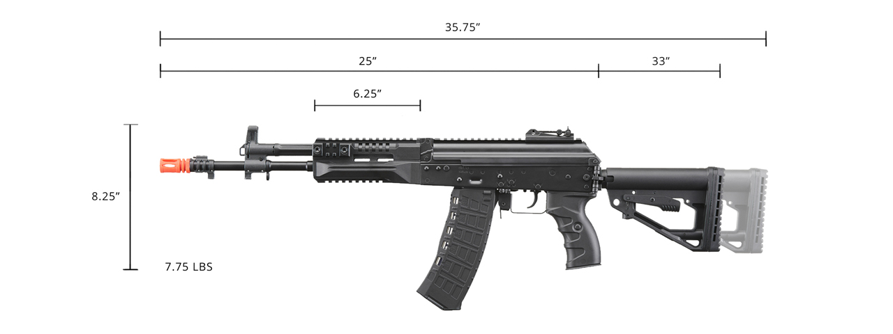 Arcturus AK-12 ME Version Stamped Steel Modernized Airsoft AEG Rifle (Color: Black) - Click Image to Close