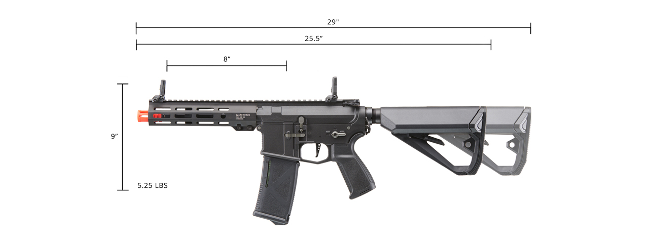 Arcturus Sword Mod 1 SBR 8 Inch Airsoft M4 AEG LITE Rifle (Color: Black) - Click Image to Close