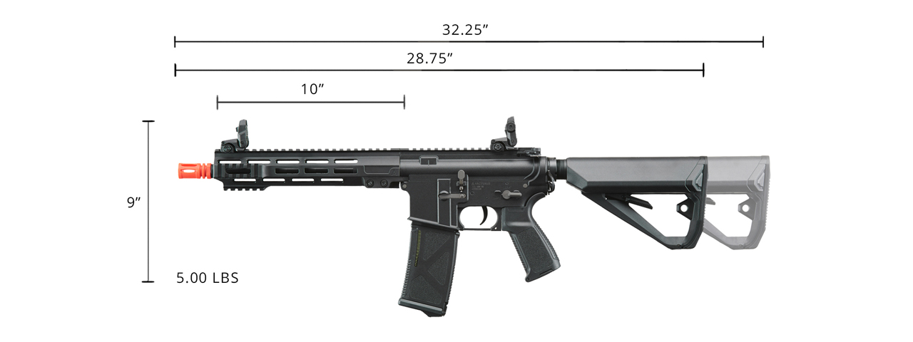 Arcturus LWT MK-1 CQB 10 Inch Sport M4 AEG Rifle (Color: Black) - Click Image to Close
