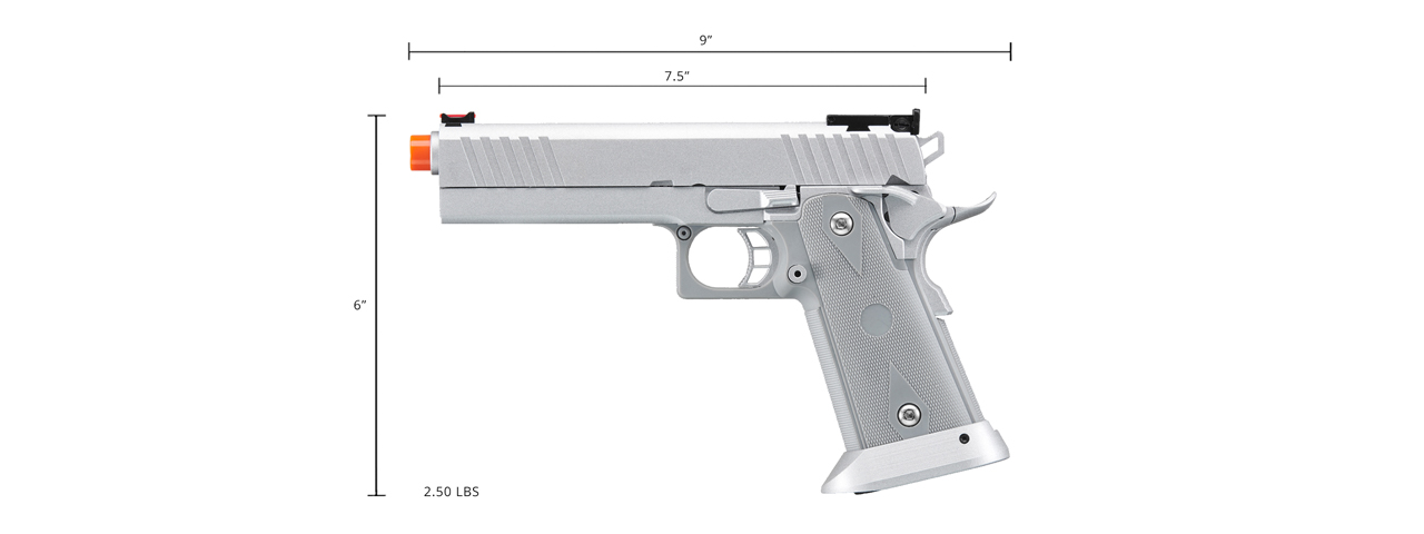 Army Armament R609 1911 Gas Blowback Airsoft Pistol (Color: Silver) - Click Image to Close