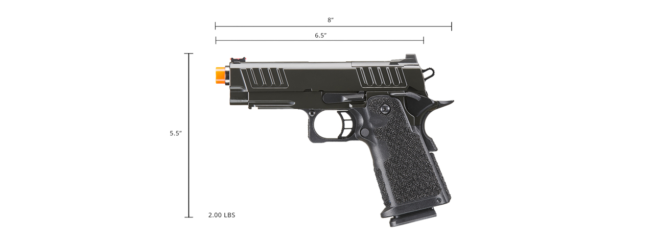 Army Armament R612 C2 Hi-Capa 4.3 Gas Blowback Airsoft Pistol (Color: Black)