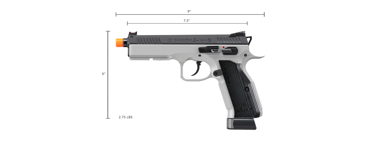 ASG CZ Shadow 2 Gas Blowback CO2 Airsoft Pistol (Color: Black / Urban Grey) - Click Image to Close