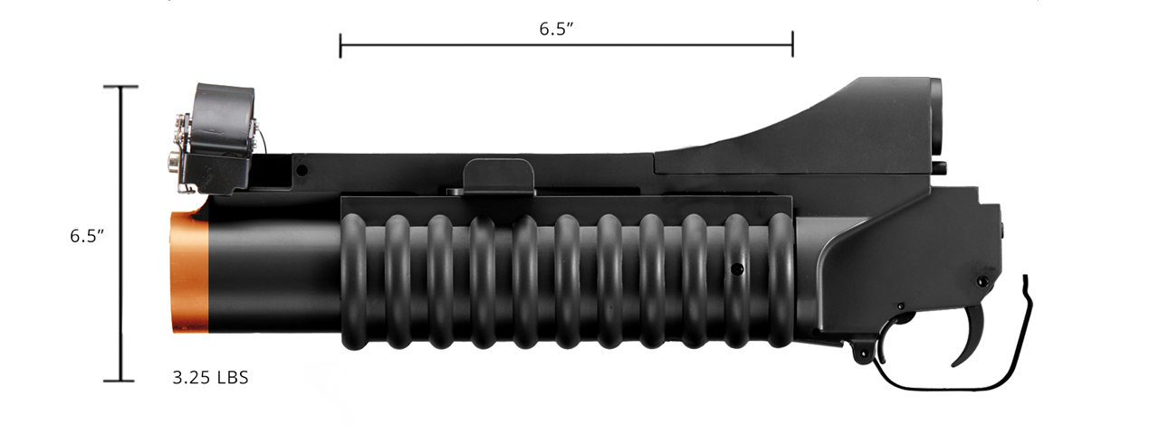 Double Bell M203 Short Airsoft Gas Grenade Launcher *No Grenade* (Color: Black) - Click Image to Close