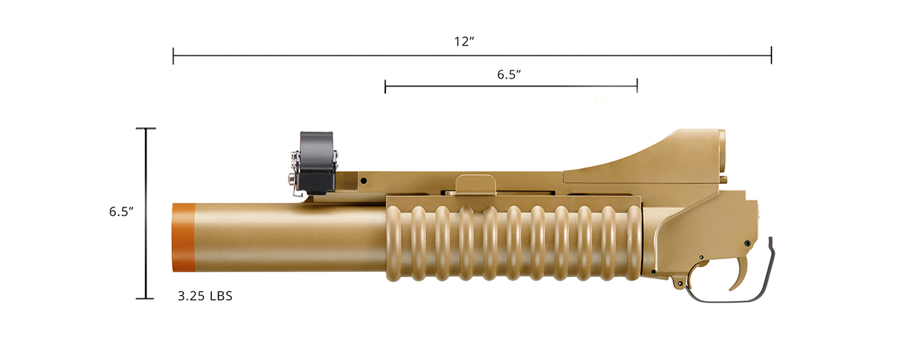 Double Bell M203 Long Type Airsoft Gas Grenade Launcher (Color: Tan)