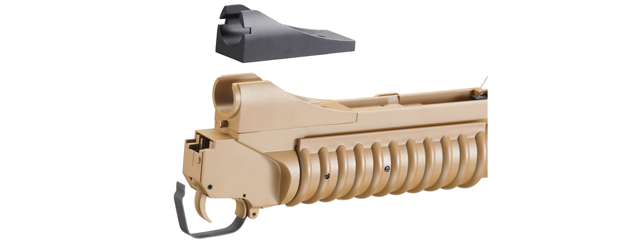 Double Bell M203 Long Type Airsoft Gas Grenade Launcher (Color: Tan)