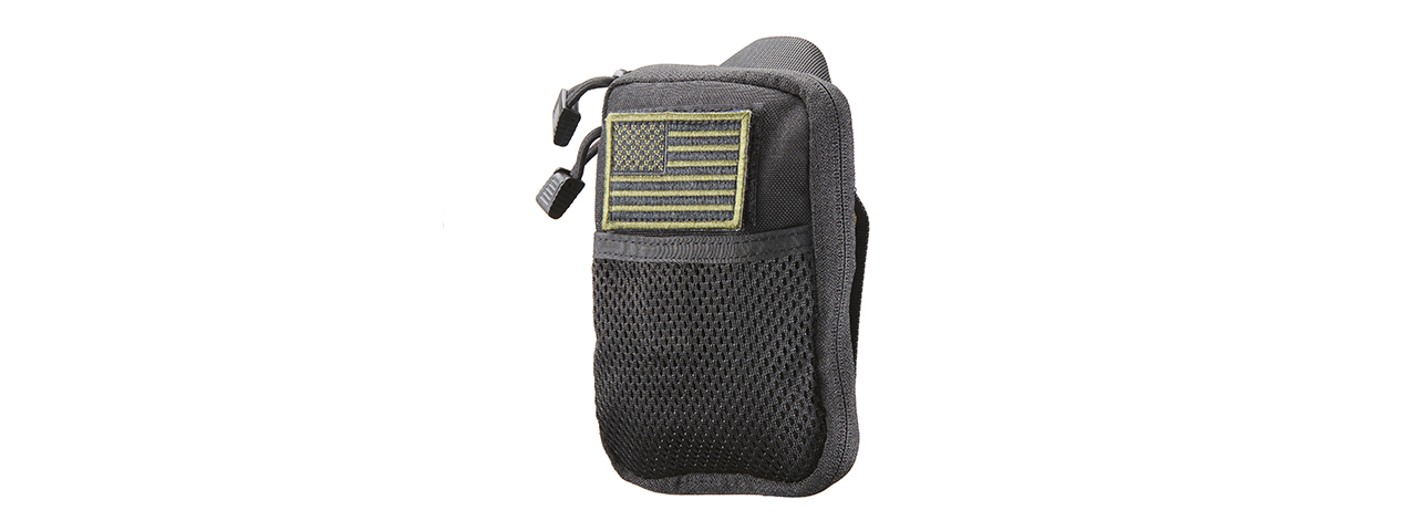 Code 11 Pocket Pouch with U.S. Flag Patch (Color: Black) - Click Image to Close