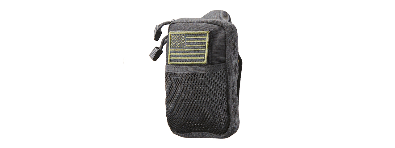 Code 11 Pocket Pouch with U.S. Flag Patch (Color: Black)