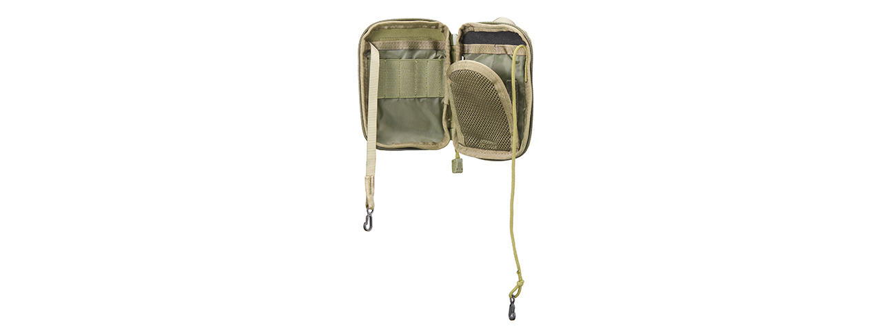 Code 11 Pocket Pouch with U.S. Flag Patch (Color: OD Green) - Click Image to Close