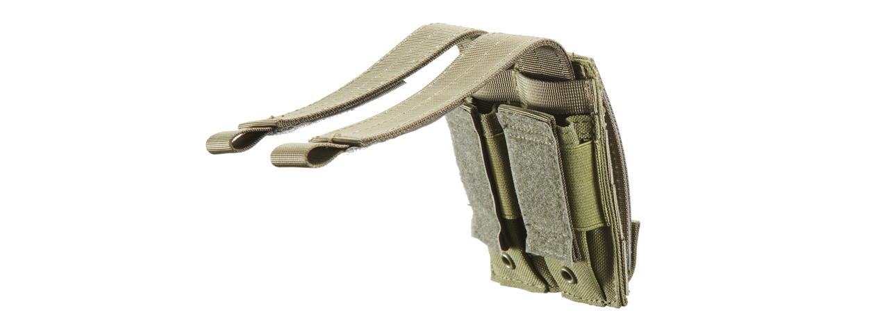 Code 11 Molle Double Pistol Magazine Pouch (Color: OD Green) - Click Image to Close