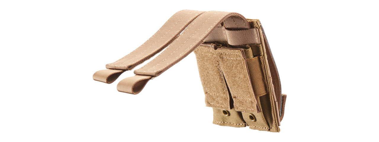 Code 11 Molle Double Pistol Magazine Pouch (Color: Tan)