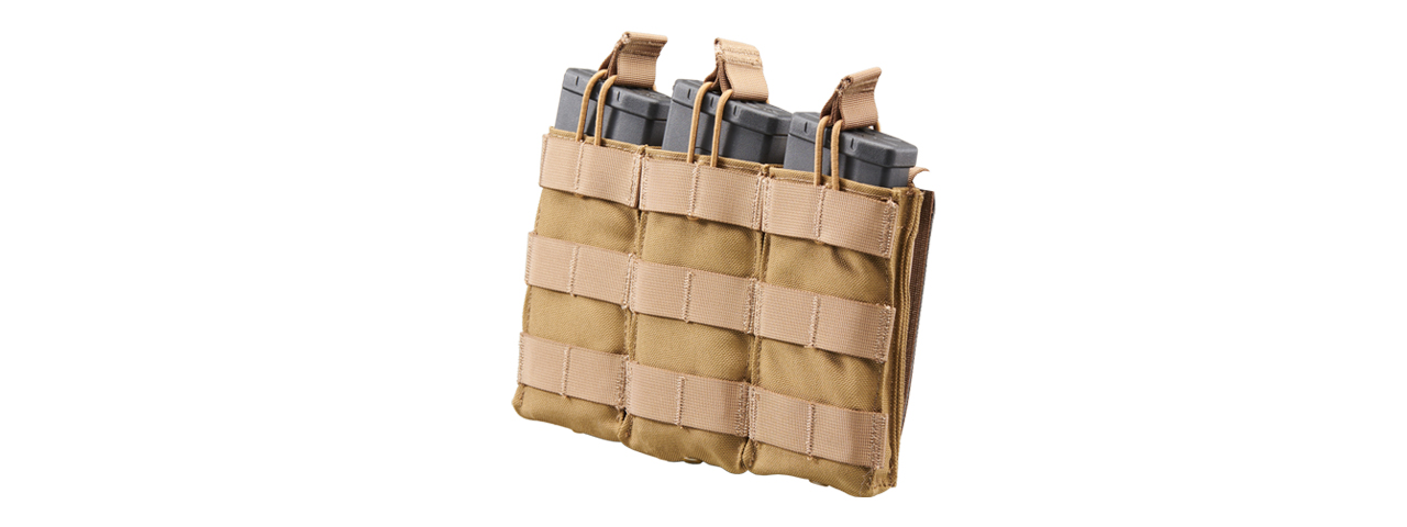 Code 11 M4 Open Top Triple Magazine Pouch (Color: Tan) - Click Image to Close