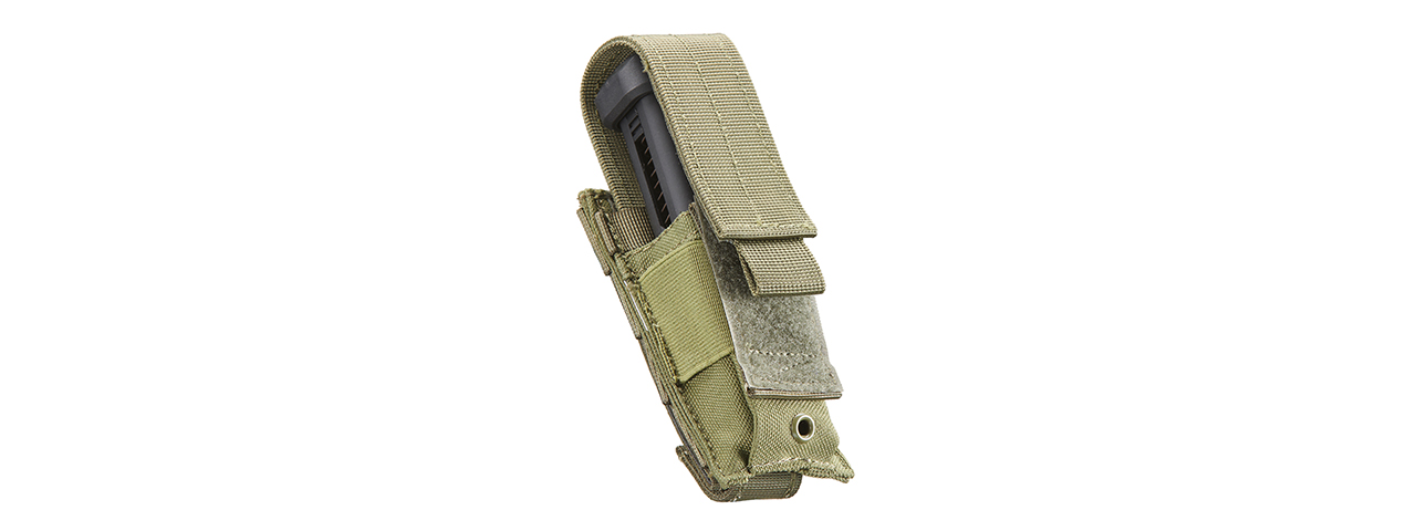 Code 11 Single Pistol Magazine Pouch (Color: OD Green) - Click Image to Close