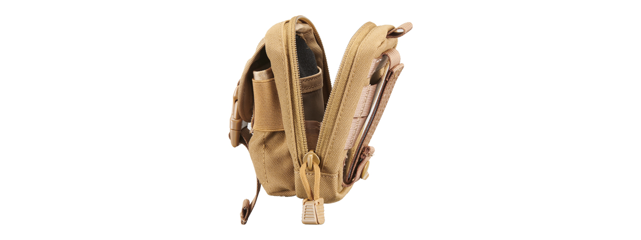 Code 11 Molle Multi-Purpose Handheld Radio Pouch (Color: Tan)