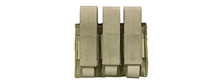 Code 11 Molle Triple Pistol Magazine Pouch (Color: OD Green)