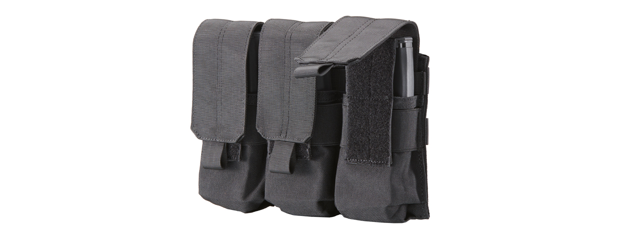 Code 11 Molle Ready Triple M4 Magazine Pouch (Color: Black) - Click Image to Close