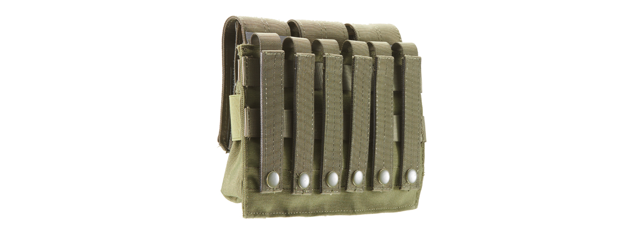 Code 11 Molle Ready Triple M4 Magazine Pouch (Color: OD Green) - Click Image to Close