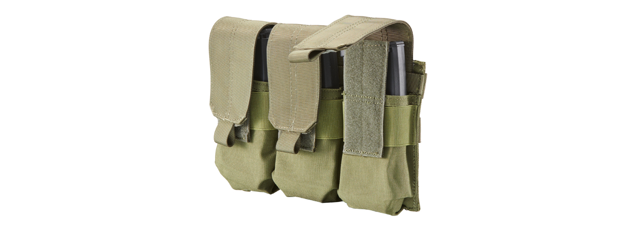 Code 11 Molle Ready Triple M4 Magazine Pouch (Color: OD Green) - Click Image to Close