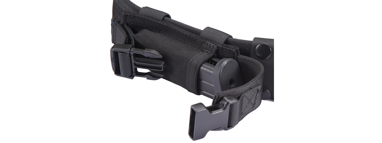 Code 11 Tactical Battle Belt w/ Pistol Magazine Pouches (Color: Black) - Click Image to Close