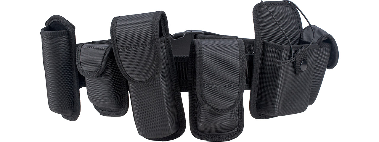 Code 11 Police Battle Belt w/ Hard Shell Pouches (Color: Black)