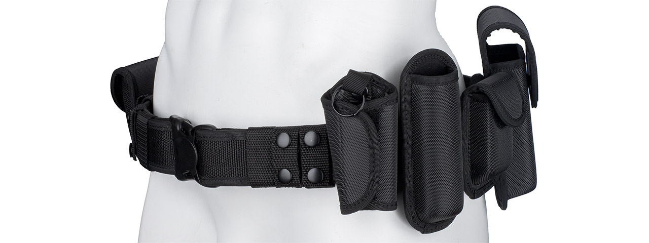 Code 11 Police Battle Belt w/ Hard Shell Pouches (Color: Black)