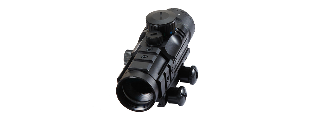 Lancer Tactical Prismatic 4x32 Compact Scope with Illuminated Reticle (Color: Black)