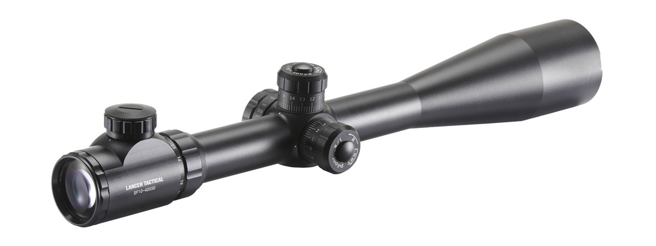 Lancer Tactical 10-40x50 Illuminated Tactical Scope (Color: Black) - Click Image to Close
