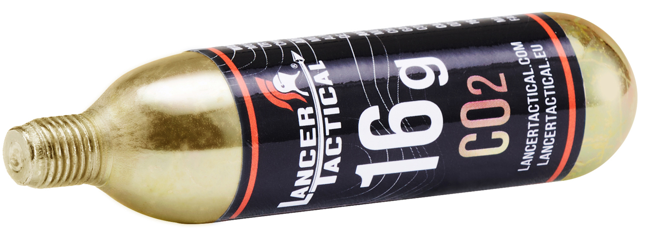 Lancer Tactical High Pressure 16 Gram CO2 Cartridges for Airsoft / Airguns (Pack of 12) - Click Image to Close