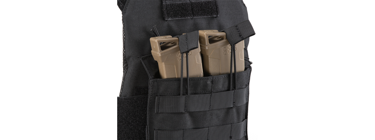 Lancer Tactical Kid's Tactical Vest w/ EVA Plates (Color: Black) - Click Image to Close