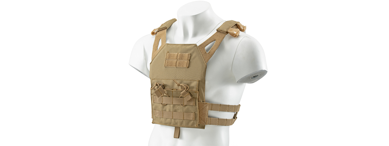 Lancer Tactical Kid's Tactical Vest w/ EVA Plates (Color: Tan)