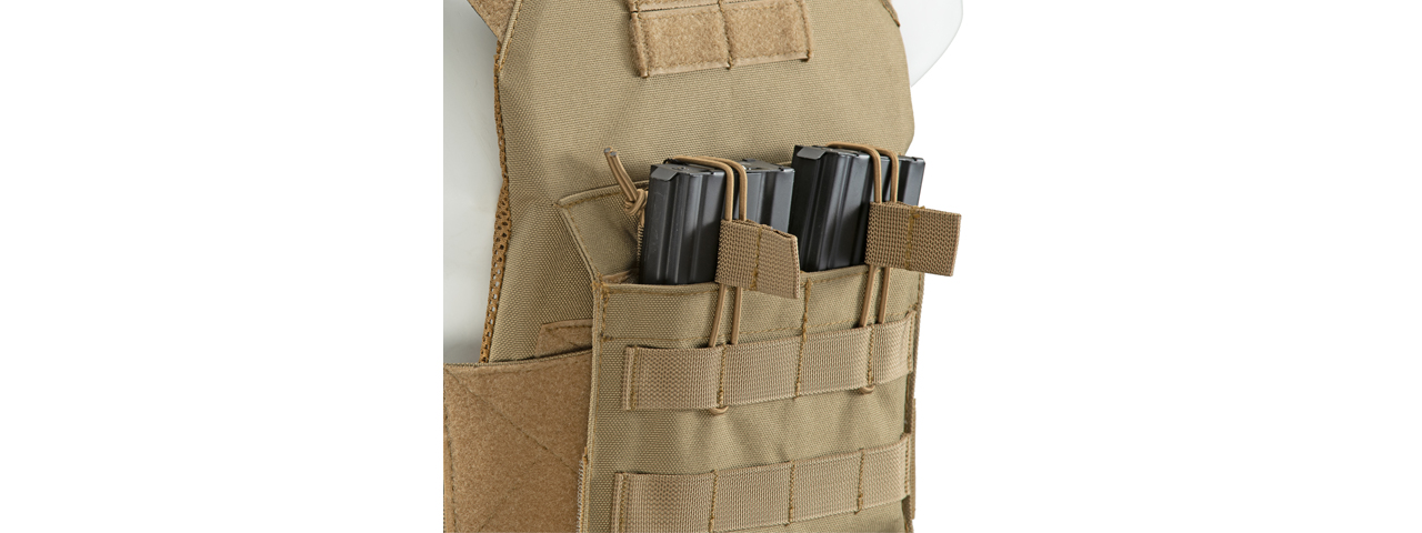 Lancer Tactical Kid's Tactical Vest w/ EVA Plates (Color: Tan) - Click Image to Close