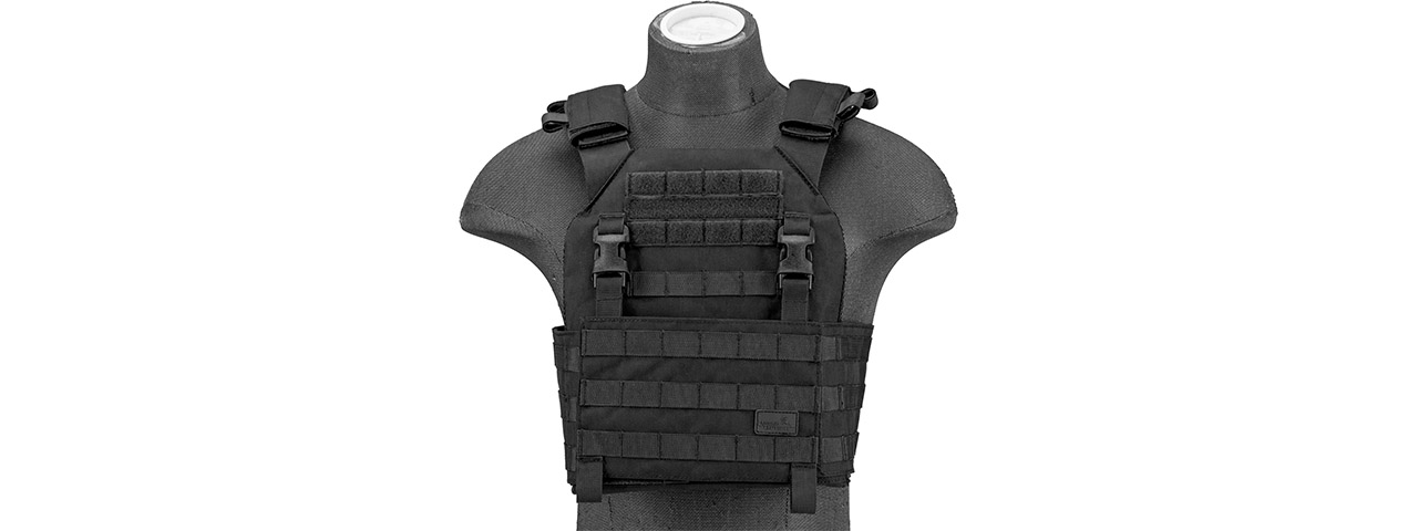 Lancer Tactical 1000D Nylon Buckle Up Assault Plate Carrier (Color: Black) - Click Image to Close