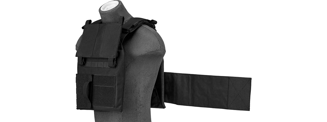 Lancer Tactical 1000D Nylon Buckle Up Assault Plate Carrier (Color: Black)