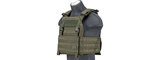 Lancer Tactical 1000D Nylon Buckle Up Assault Plate Carrier (Color: OD Green)