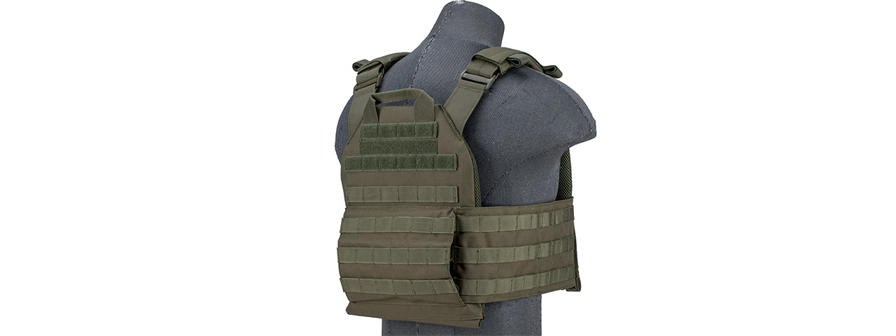 Lancer Tactical 1000D Nylon Buckle Up Assault Plate Carrier (Color: OD Green) - Click Image to Close