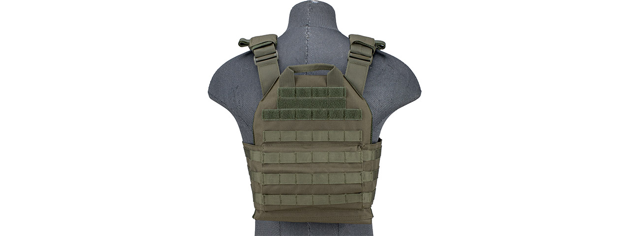 Lancer Tactical 1000D Nylon Buckle Up Assault Plate Carrier (Color: OD Green) - Click Image to Close