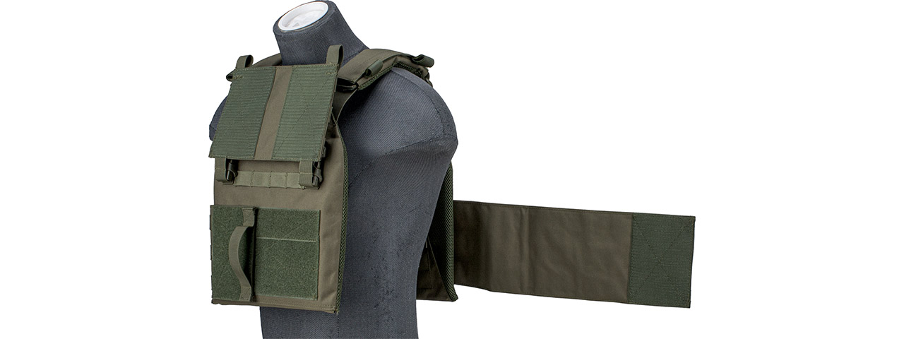 Lancer Tactical 1000D Nylon Buckle Up Assault Plate Carrier (Color: OD Green) - Click Image to Close