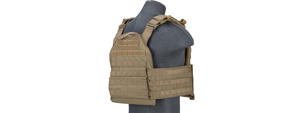 Lancer Tactical 1000D Nylon Buckle Up Assault Plate Carrier (Color: Tan)